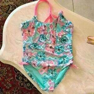 Breaking waves girls bathing suite size 12